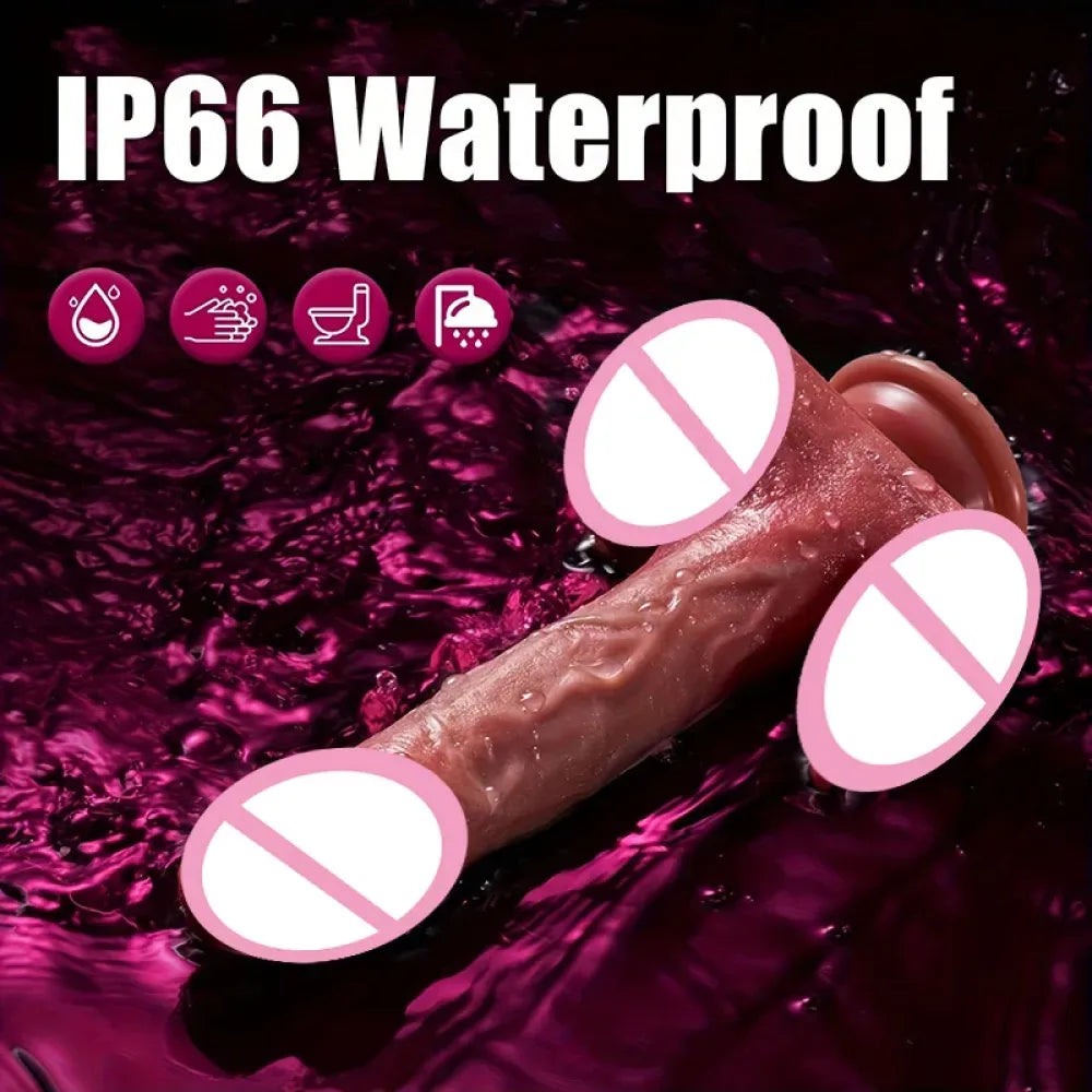 Telescopic Vibrator with Licking Stimulator and Anal Plug